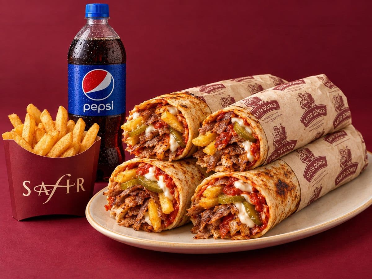 Beef Doner Wrap Meal for 4