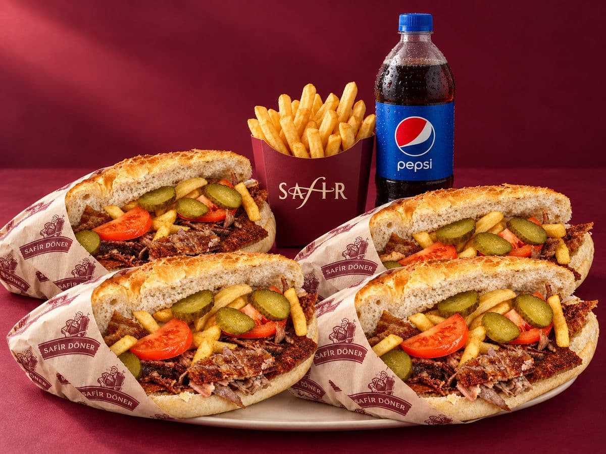 Beef Doner Sandwich Meal for 4