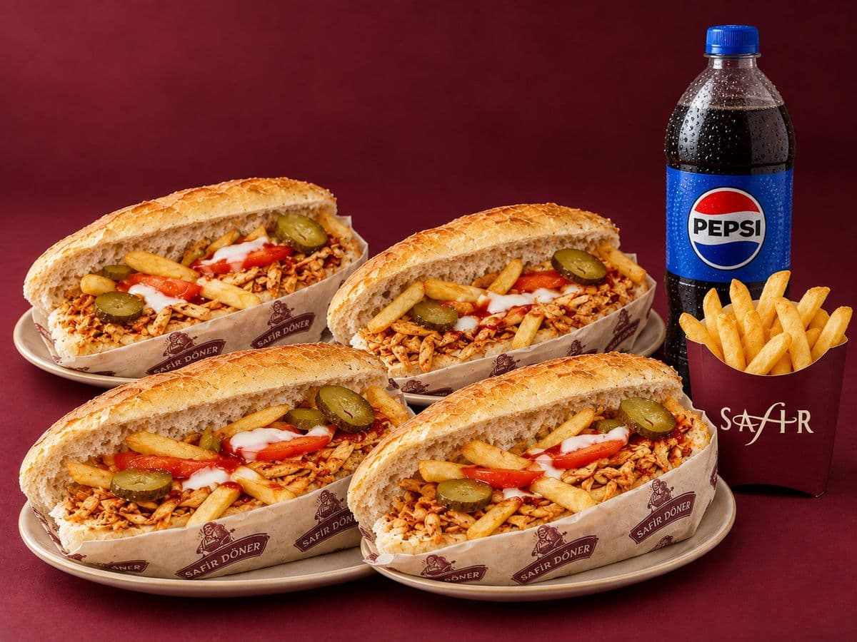 Chicken Doner Sandwich Meal for 4